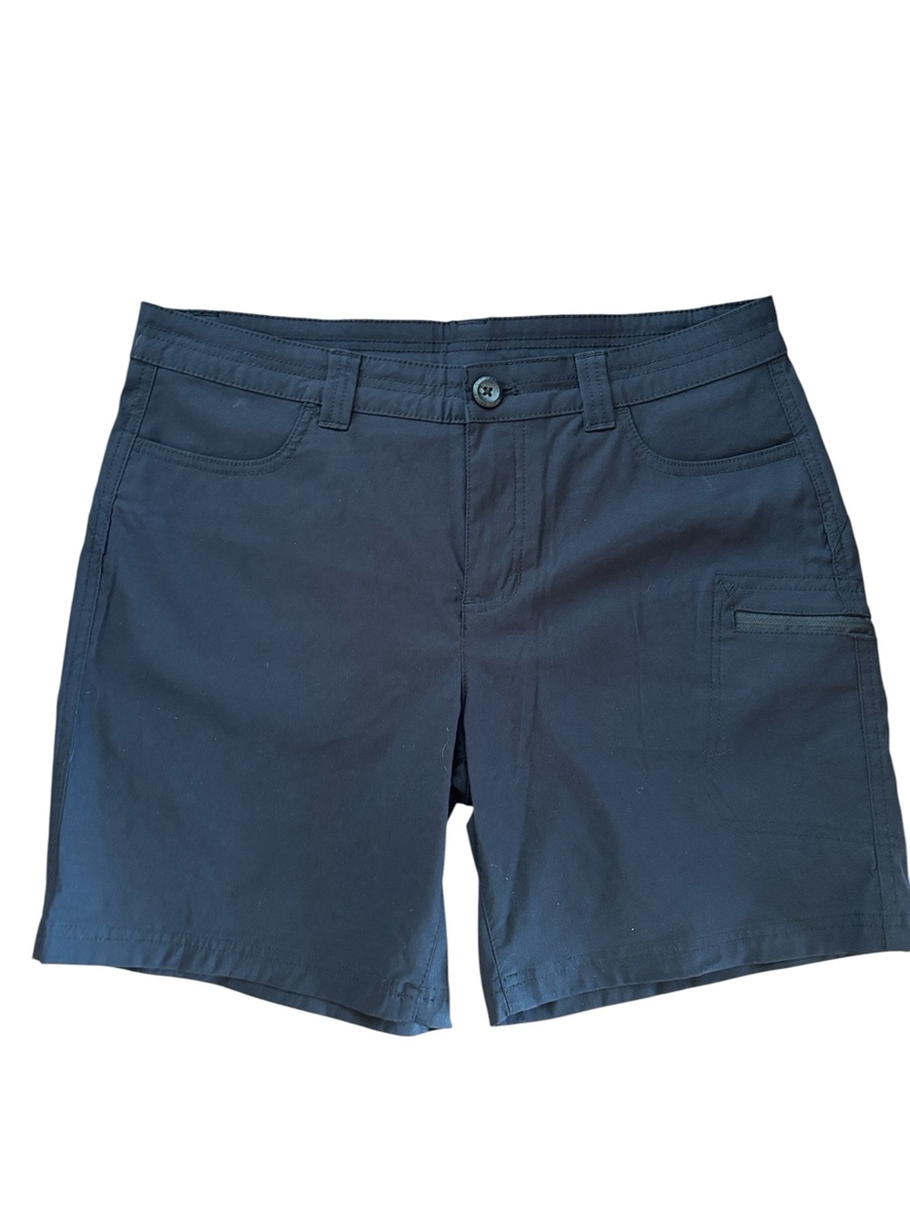 Eddie Bauer Black Flat Front Cargo Stretch Shorts 7” Inseam Gorpcore Size 10